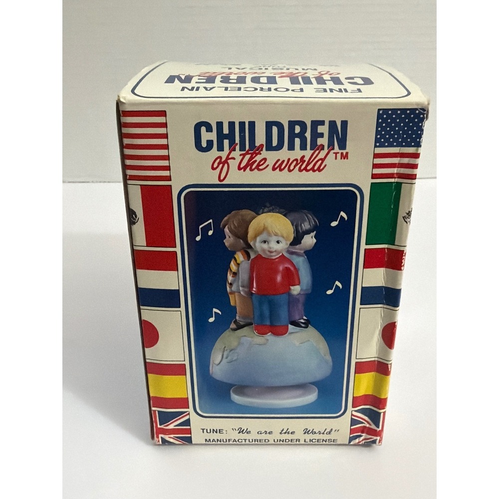 1985 Children of‎ the World Musical Porcelain Figurine We are the World Tune